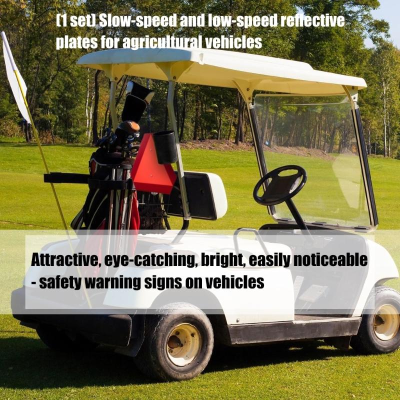 Schild für langsam fahrende Fahrzeuge mit Montagehalterung Golfcarts Landwirtschaftliche Fahrzeuge Warnschild Golfcart Zubehör Langlebig