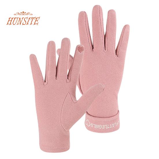 1 Pair Women Winter Gloves, Extra Soft, Elastic, Solid Color, Plush Lining, Windproof, Cold Weather, Touch Screen Gloves