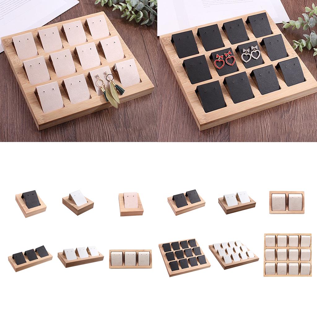 1 Pair Earring Card Holder with Tray for Jewelry Accessory Display  Black