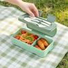 Multi-Compartment Portable Lunch Box For Kids With Fork & Spoon, Microwave Safe Bento Box, Food Storage Container