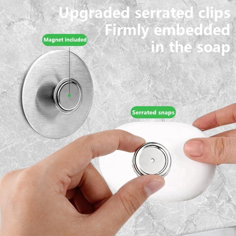 Samoodvodňovací magnetický držák na mýdlo nerezavějící stojan na mýdlo nechá mýdlo uschnout a vydrží déle do koupelny a kuchyně ocel