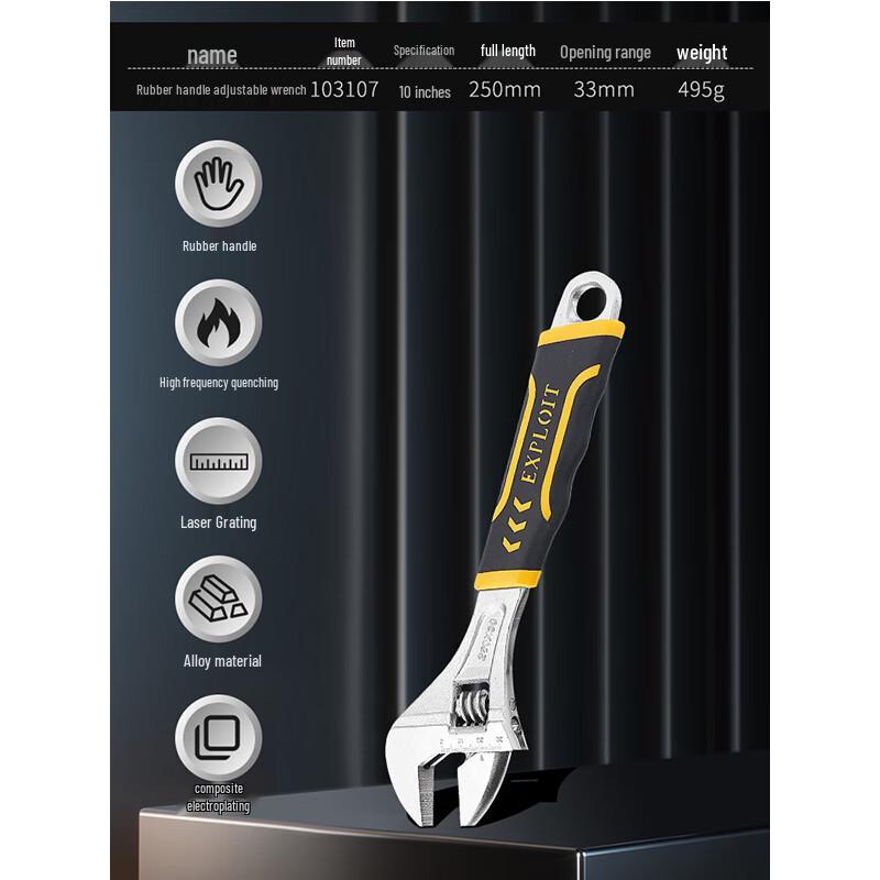 Kaituo Rubber Coated Adjustable Wrench
