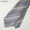 [New Yorker Blue] Striped (Multi-stripe) Necktie NB881615 Silver, One Size Fits All, Business Suit Style, Gift