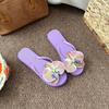 Fashion Comemore Summer Women's Flip-Flops Flowers Sweet Cute Multi-Color Slippers for Party Outdoor Vacation Indoor Home Flat Slides