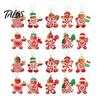 Rustic Xmas Tree Hanging Ornaments 20/30/40Pcs Wooden Christmas Ornaments, Candy Cane Lollipop Decor for Holiday Party Wreath Window Display