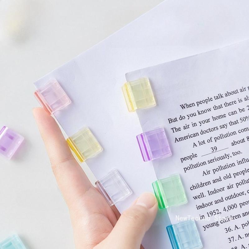 Kawaii A4 Paper Binder Clips Jelly Color Paperclips File Documents Tickets Holder Bookmarks Index Page Clamp Desk Organizer