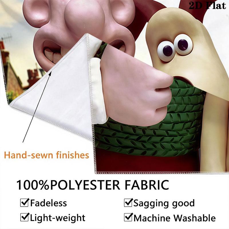 Wallace & Gromit Wall Hanging Printed Fabric Blanket Decorative Tapestries for Bedroom Living Room Home Decor