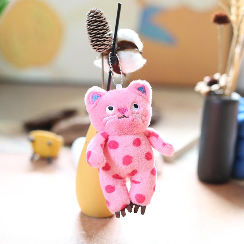 Wave Point Cat Pendant Doll Toy Keyring Bag Charm Backpack Decor Car Keys Accessories Ornament Children Plush Gift Toy