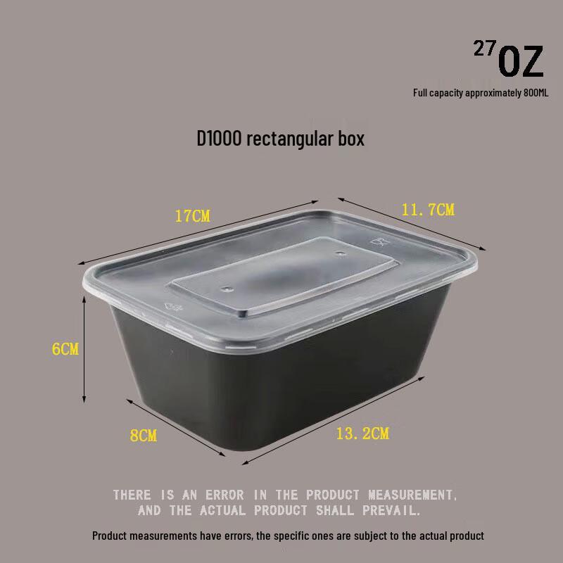 BOUSSAC Thickened Disposable Takeaway Food Containers 1000ml, 50 Sets