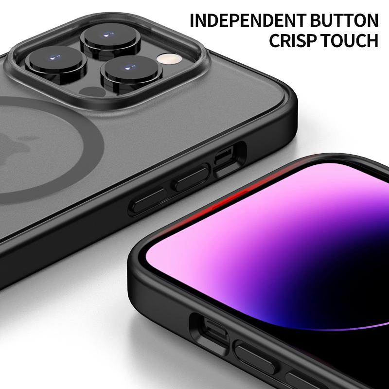 For iPhone 13 Pro 6.1 Inch Matte Case Compatible with MagSafe Anti-Drop PC+TPU Phone Cover