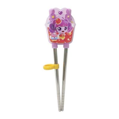 Leburn Baby's Sweet and Sour Catch Tin Nipping, Two-handed Correction Chopsticks, Soft Nipping, Mixed Colors, 1 Piece