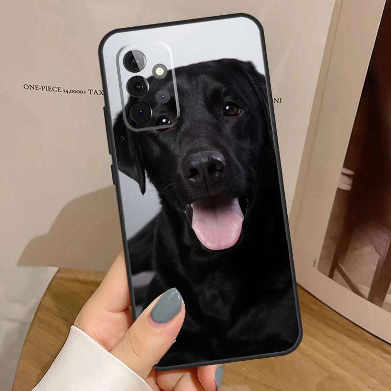 Black Labrador Dog Case For Samsung Galaxy A55 A35 A15 A54 A34 A14 A33 A53 A13 A23 A17 A06 A16 A56 A36 A32 A52