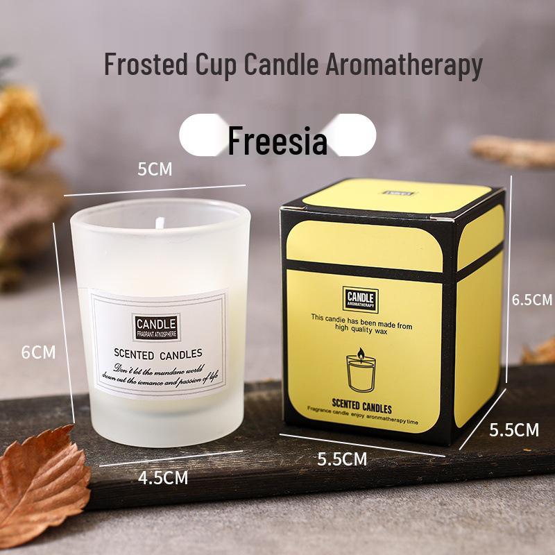 Luxury Frosted Cup Smokeless Scented Candle - Handmade, Long-lasting Fragrance, Perfect Home Gift.