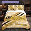 Boston Bruins Customized Name Text Bedding Set, 1 Duvet Cover & 2 Pillowcases Personalized Bedroom Gift