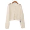 Premium Soft Waxy Crew Neck Knitted Cardigan Women's Early Autumn New Lazy Mohair Jacket Atmosphere Bottoming Shirt