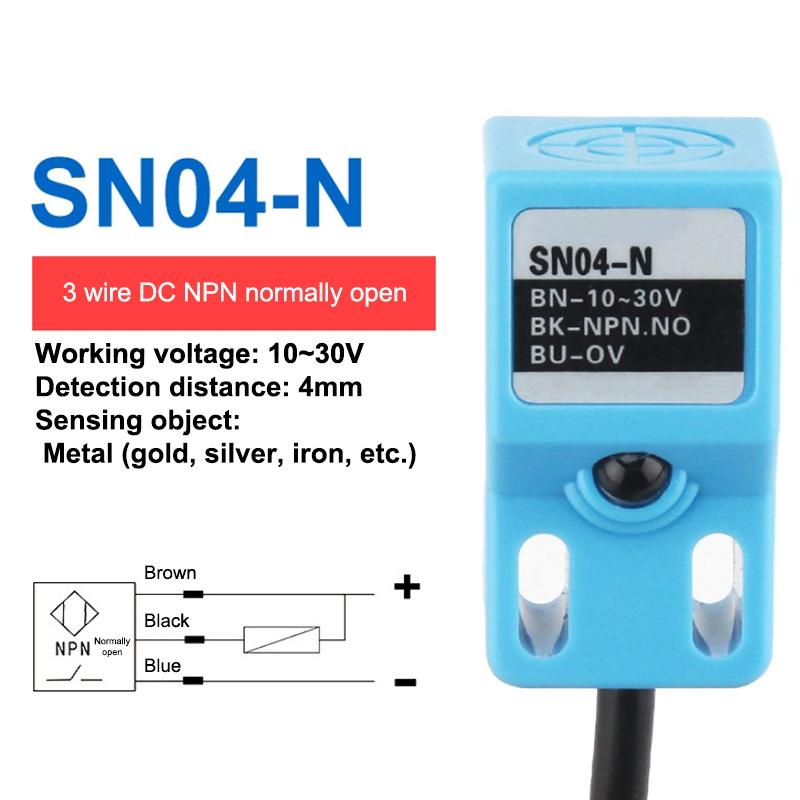 

Practical Metal Detection Square Induction Switch NPN PNP SN04-N SN04-P SN04-N2 SN04-P2 Metal Detection Sensor Proximity Switch