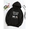Cute Penguin Print Hoodie Loose Fit Long Sleeve Pullover Sweatshirt Men Casual Wear