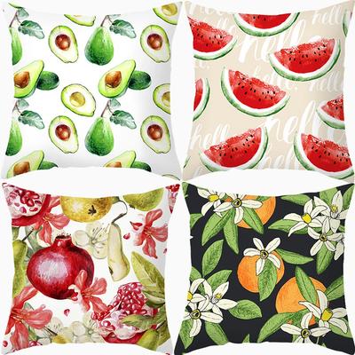 Summer Colourful Fruit Print Pillowcase Sofa Decorative Cushion Covers Plant Ststyle Pillowcases Decor Cushion Cover For Bedside