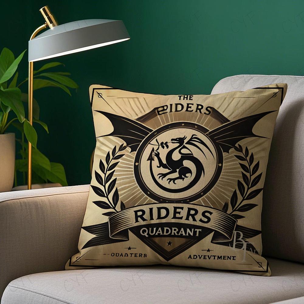 F-Fourth W-Wing Dragon Pillow Case Pillowcase Anti-dustmite Pillow Invisible Zipper Silky Short Plush Sofa Cushion Cover