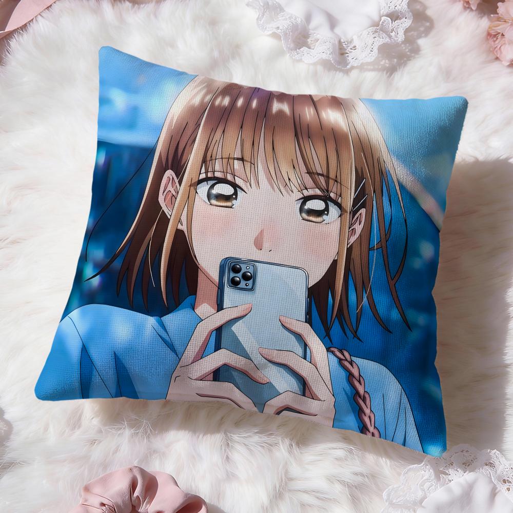 Anime B-Blue BoxS Cushion Cover Premium Comfort Reversible Pillow Cove -Two in One Design for Any Room & Car Interior