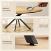 Round Dining Table for 4, 100 cm, Wood-Effect Top, Crossed Oak Steel Base
