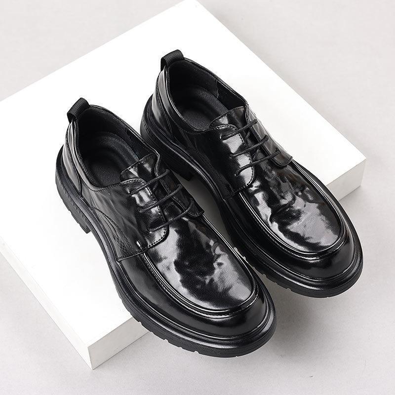 Men's British Style Business Leather Shoes - Comfortable, Versatile, Thick-Soled Formal Casual Footwear