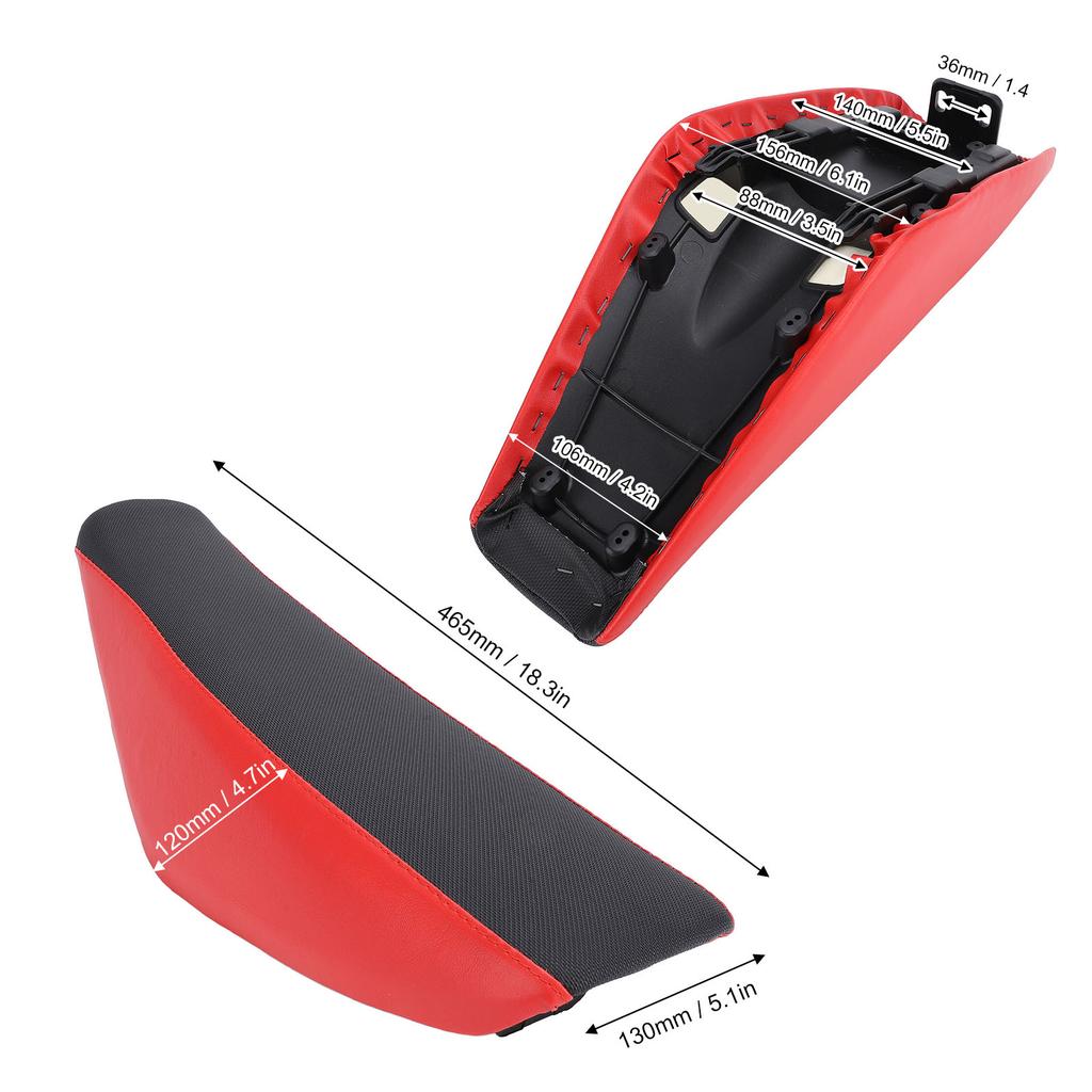 Motorcykel Platt Högt Skumsäte Stabil Fixering Andningsbart Stötdämpning för CRF50 90cc 110cc 125cc 150cc 160cc Pit Dirt Bike