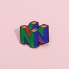 Creative British Brooch, Personalized Three-dimensional Geometric Letter N Badge, Cute and Colorful Clothing Bag Accessories.