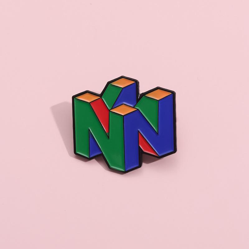 Creative British Brooch, Personalized Three-dimensional Geometric Letter N Badge, Cute and Colorful Clothing Bag Accessories.