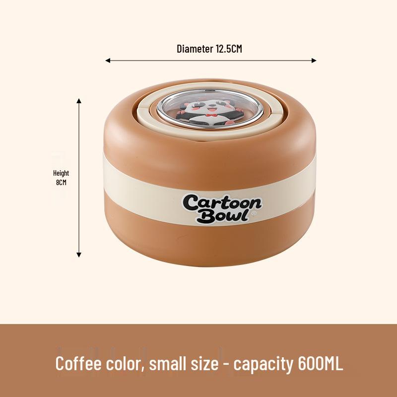 

304 Stainless Steel Microwaveable Bento Lunch Box with Large Capacity for Work or School Coffee Color