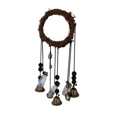 Wind Chime Door Bell Wall Hanging Bell With Wooden Beads 1pc