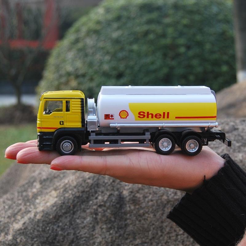 SCANIA MAN Oil Tank Truck Total bp Shell 5 inch Simulation Diecast & Toy Vehicle RMZ city 1:64 Cadouri de mașini din aliaj pentru copii