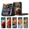 Basketball Basket Sports Case for Samsung Galaxy Z Flip4 Flip3 5G PC Hard Cell Phone Shell Z Flip 4 3 Black Zflip4 Zflip3 Cover