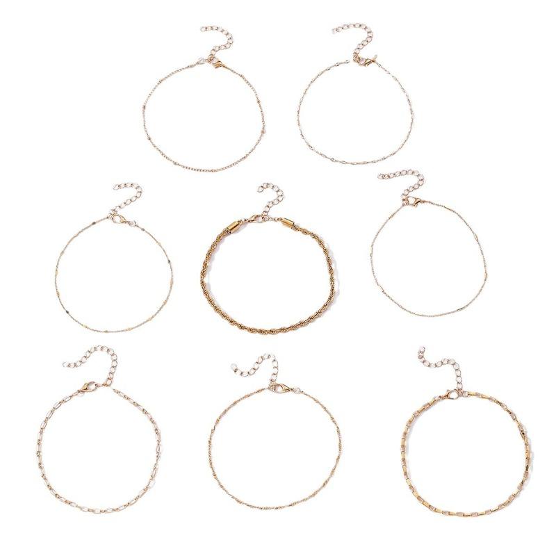 Alloy Stacked Bracelet Jewelry Personality Set Fashion Multi-layer Chain Bracelet Chain Chain for Women