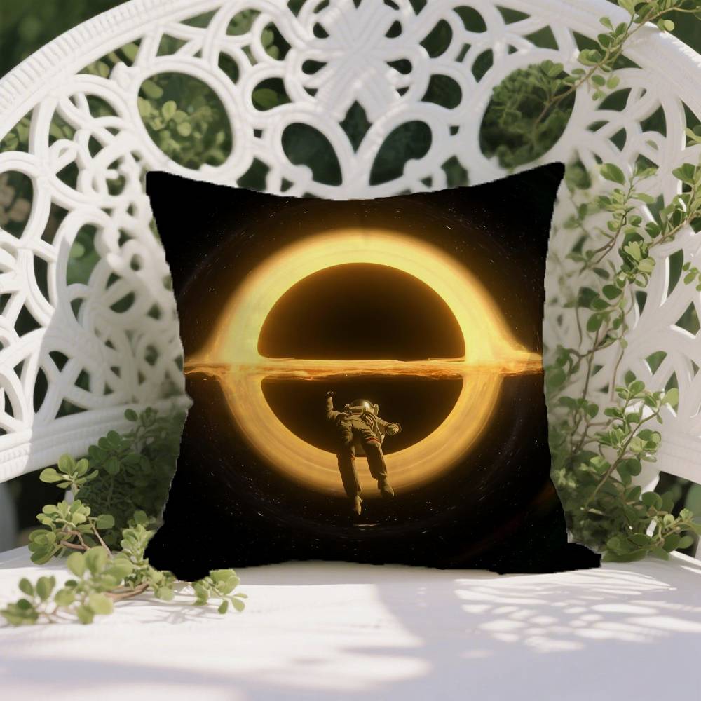 Fiction Planet Style Interstellar Travel-A Pillow Case Anti-dustmite Invisible Zipper Silky Short Plush Sofa Cushion Cover