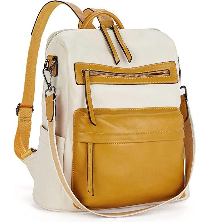 Premium Leather Convertible Ryggsekk Håndveske Sling Bags for kvinner