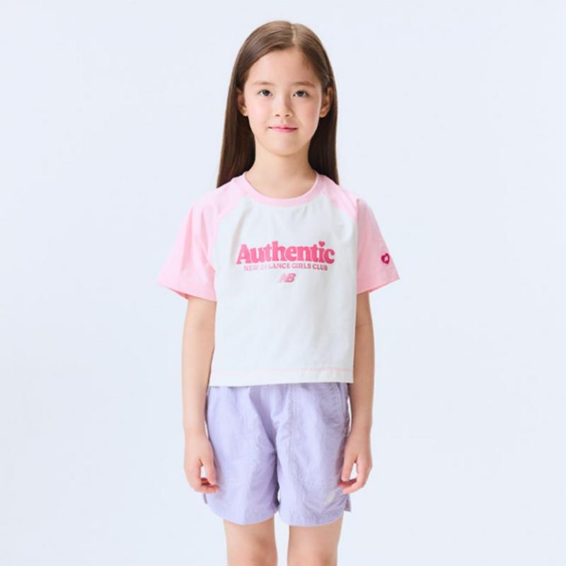 New Balance Half Club Kids Girls Raglan Color Crop Tee Nk9ee2802g 25 Short Sleeve Tee