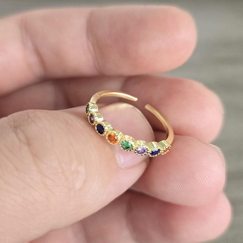 

Минималистичное новое кольцо Весна/Лето, Женский стиль холода, Минималистичная роскошь, Красочное кольцо с открытым концом opening adjustable разноцветный