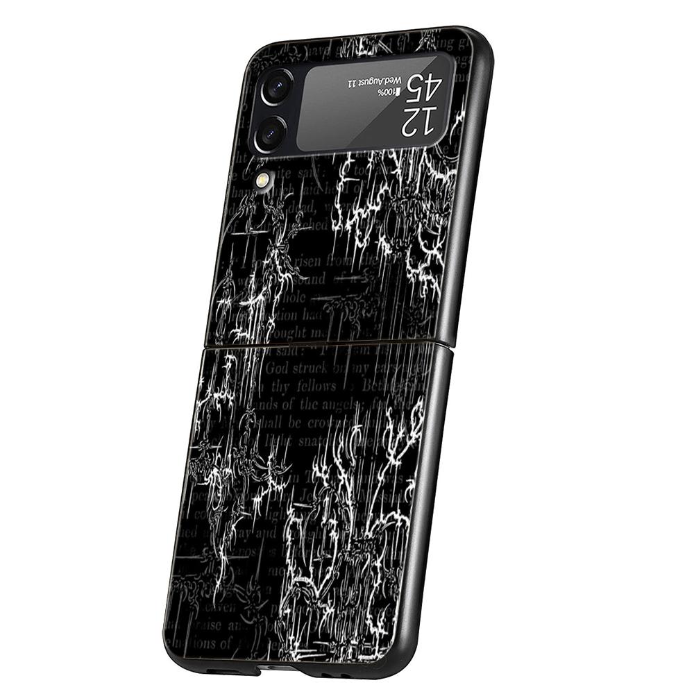 Cyber Sigil Kreuzlinie Harte PC Handyhülle Für Samsung Galaxy Z Flip 7 6 5 4 Schwarze Hülle Für Galaxy Z Flip 3 Faltbare Capas Taschen