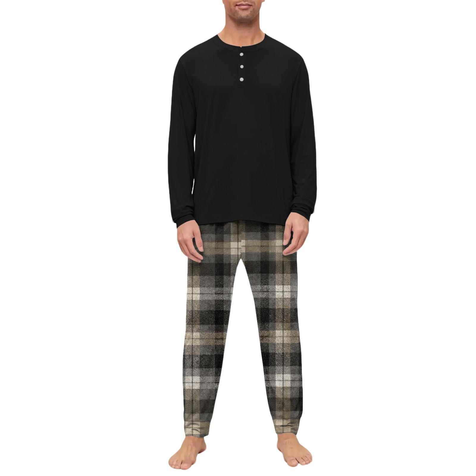 

Мужской пижамный комплект, с длинным рукавом и длинными брюками, двухпредметный комплект XXXXL