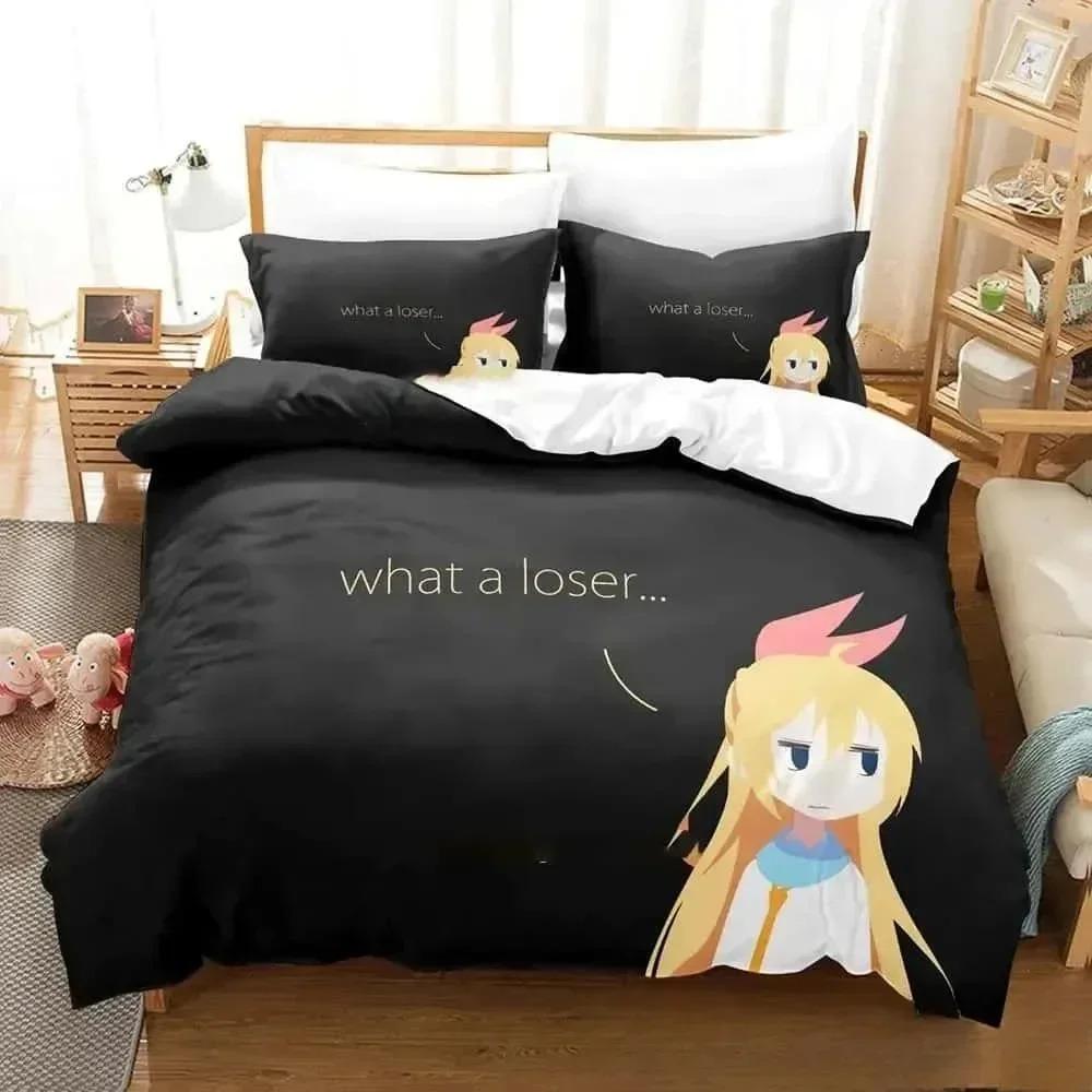 3D Print Anime Nisekoi False Love Beding Set Young Boys Young Girls Twin Quen King-Sized Dimensionsd Dimensions Soft Duvet Cover Pilowcase Bed boys