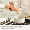 8 Piece Pantry Storage Container Set with Snap Lock Lids Clear Ribbed Design Food Organizer Includes Labels Perfect Dry Goods