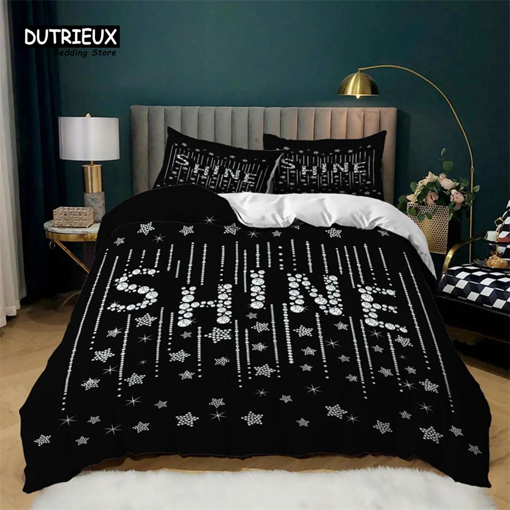 Einfacher Schmetterling Schwarz Bettbezug Löwenzahn Druck Bettwäsche Set Queen Größe Für Erwachsene Mädchen Teenager Zimmerdeko Polyester Steppdeckenbezug