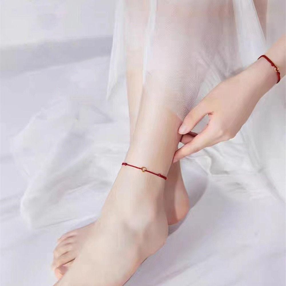 Charm Ping Buckle Red Rope Chinese Zodiac Year Charms Bangles Anklet for Friend Lovers