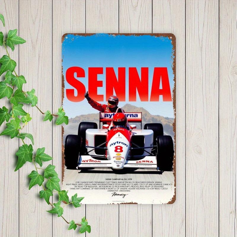 

Винтажная металлическая жестяная табличка Ayrton Senna F Racing Ретро Декор Стены для Гаража Мужской Комнаты 20x30cm（7.8x11.8inch）