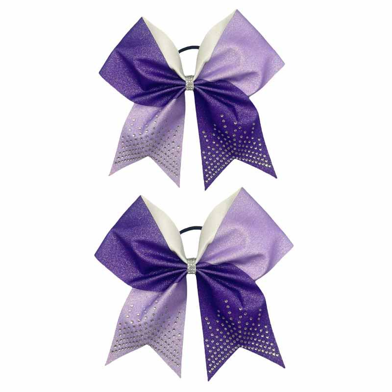 Glitzer-Strassstein-Schleifen-Haargummis für Kinder - Zweifarbige Cheerleading-Accessoires