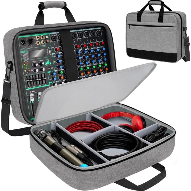 Heavy Duty Auditory Gear Storage Bag For Mixers And Recorders Multiple Compartment Design Holder