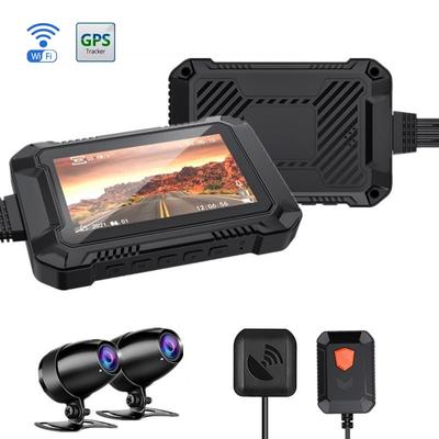 Motorcycle Dash Cam HD WiFi GPS Motorcycle DVR Front Rear Camera Dual Channel Motorbike Driving Video Recorder Black Box