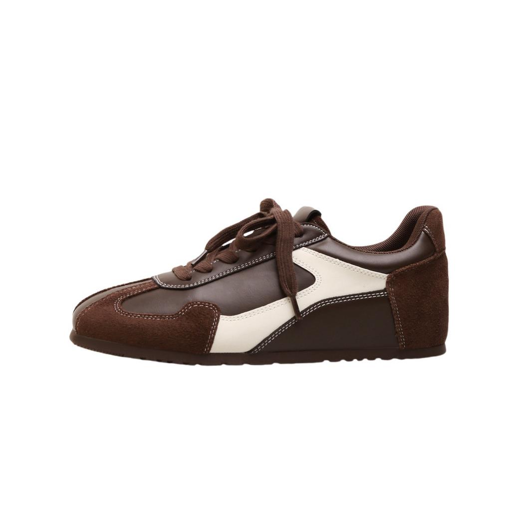 Sheepskin~ inner height increase 5cm ballet training shoes women's 2025 new Maillard lace-up casual sports shoes Forrest Gump shoes