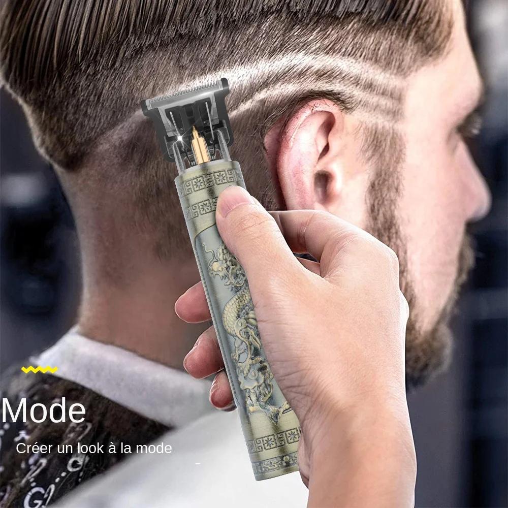 Hot Sale Vintage T9 Electric Cordless Hair Cutting Machine Professional Hair Barber Trimmer For Men Clipper Shaver Beard Lighter